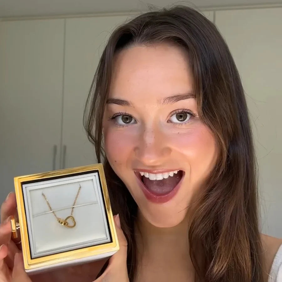 Eternal Rose Box with Engraved Necklace