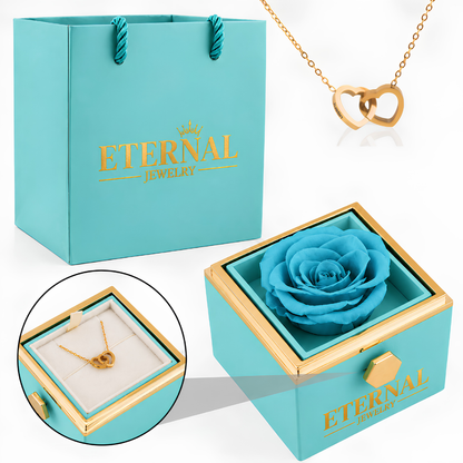 Eternal Rose Box with Engraved Necklace