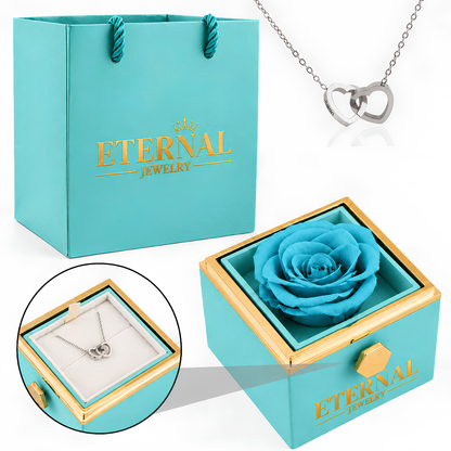 Eternal Rose Box with Engraved Necklace